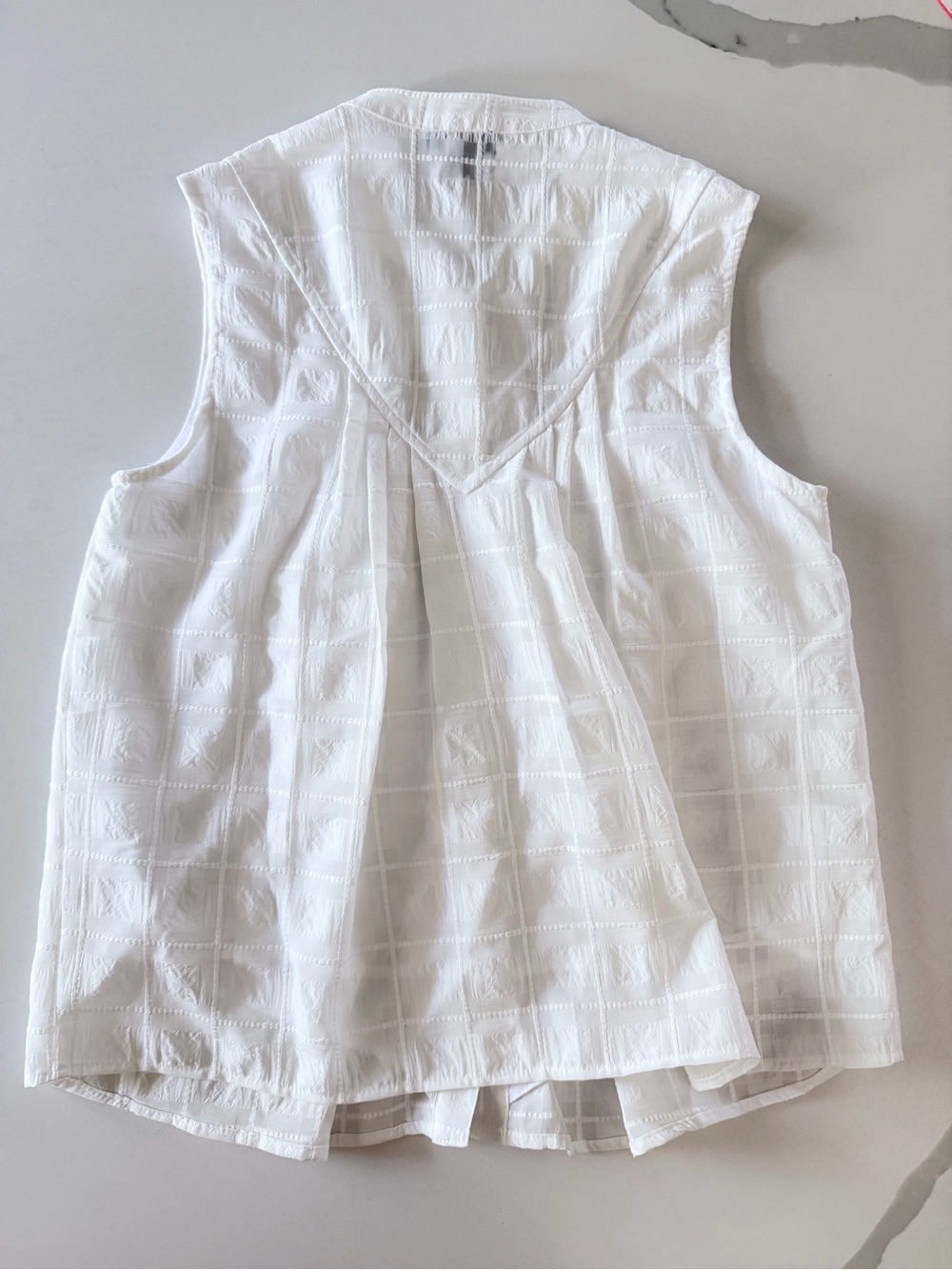 Current Air White Textured Button-Front Top - Picture 6 of 7
